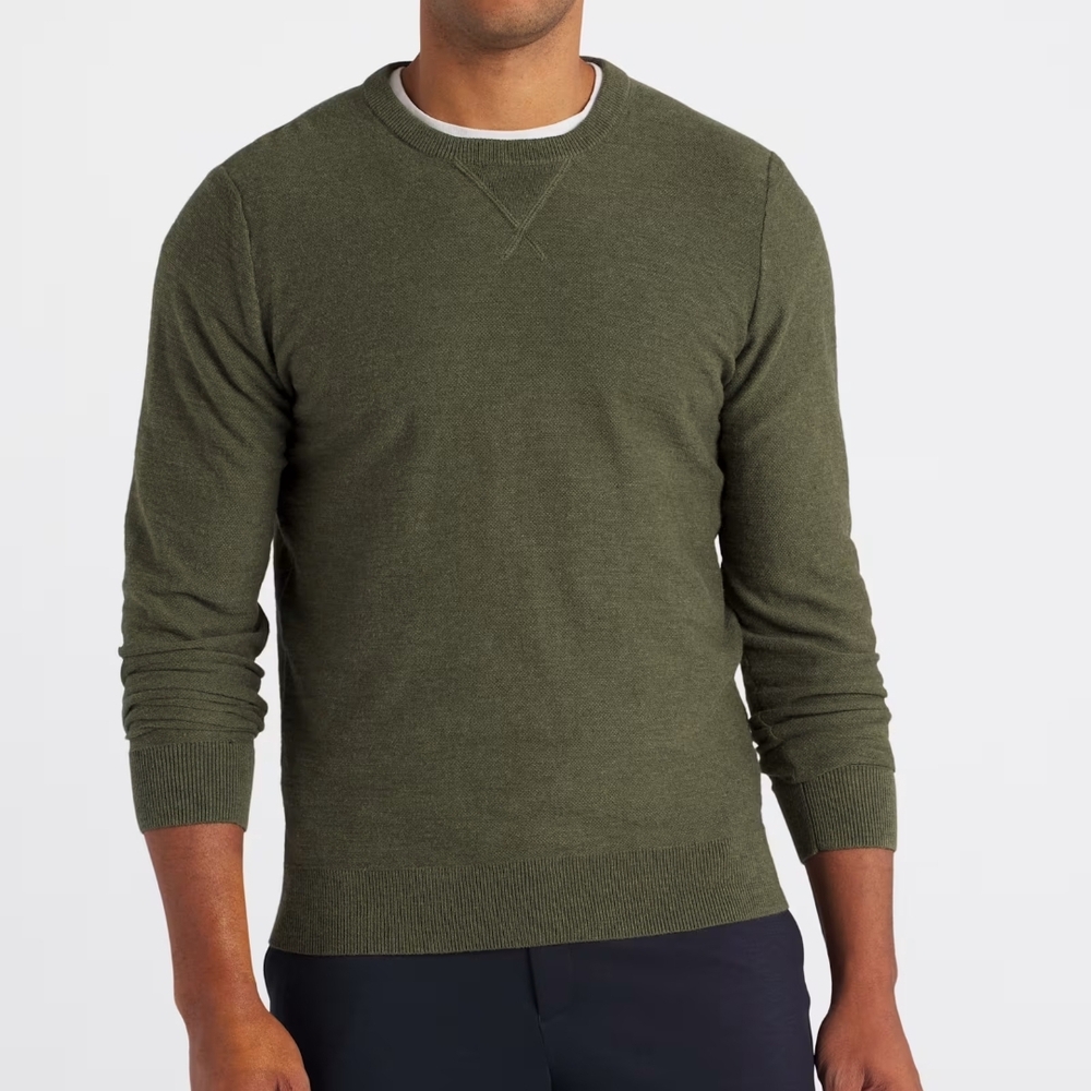 Classic Olive Crewneck Sweater for Men